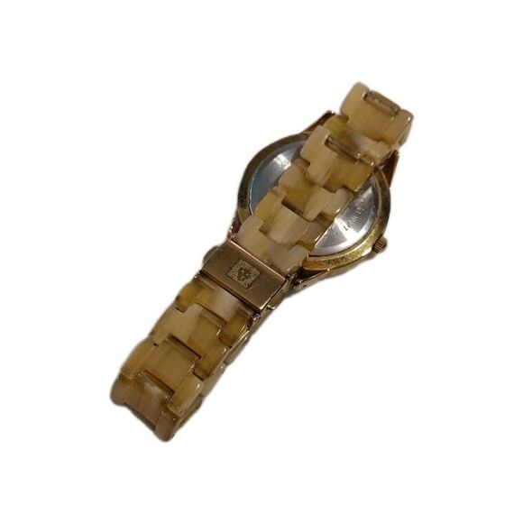 Anne Klein Tan Tortoise Shell Bracelet Watch 10/9956S Swarovski NEW BATTERY - Picture 11 of 16